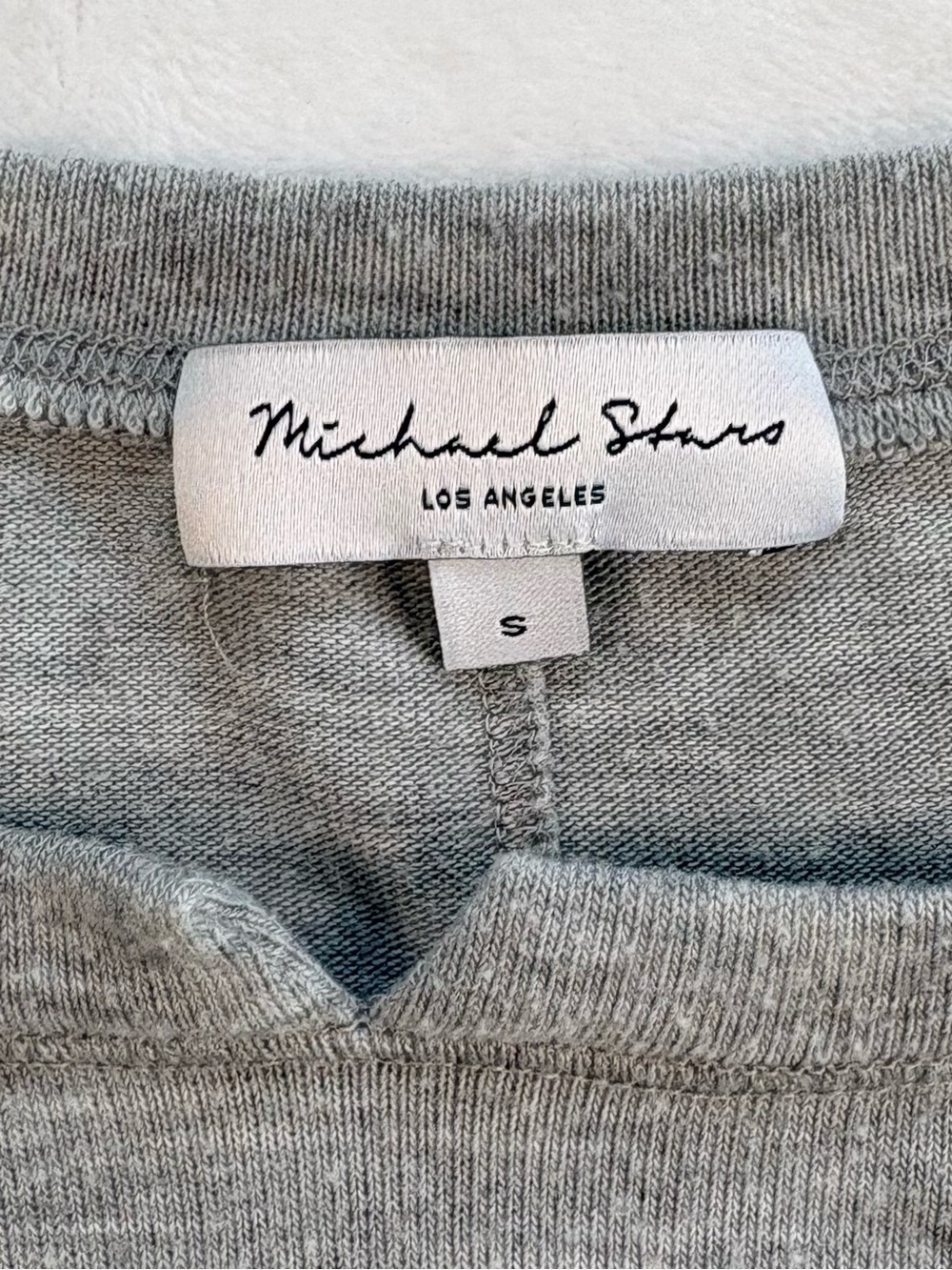 MICHAEL STARS Gray Long Sleeve Top Small Soft Stretch USA Made Pullover - Picture 4 of 10